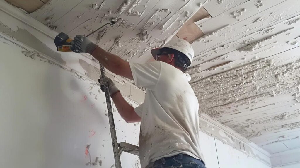 ongoing Asbestos Popcorn Ceiling Removal